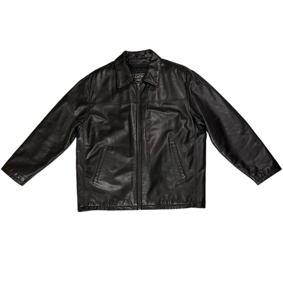 Leather Limited Men’s XL Black Zip Up Leather Jacket Zip Out Lining - Picture 7 of 12
